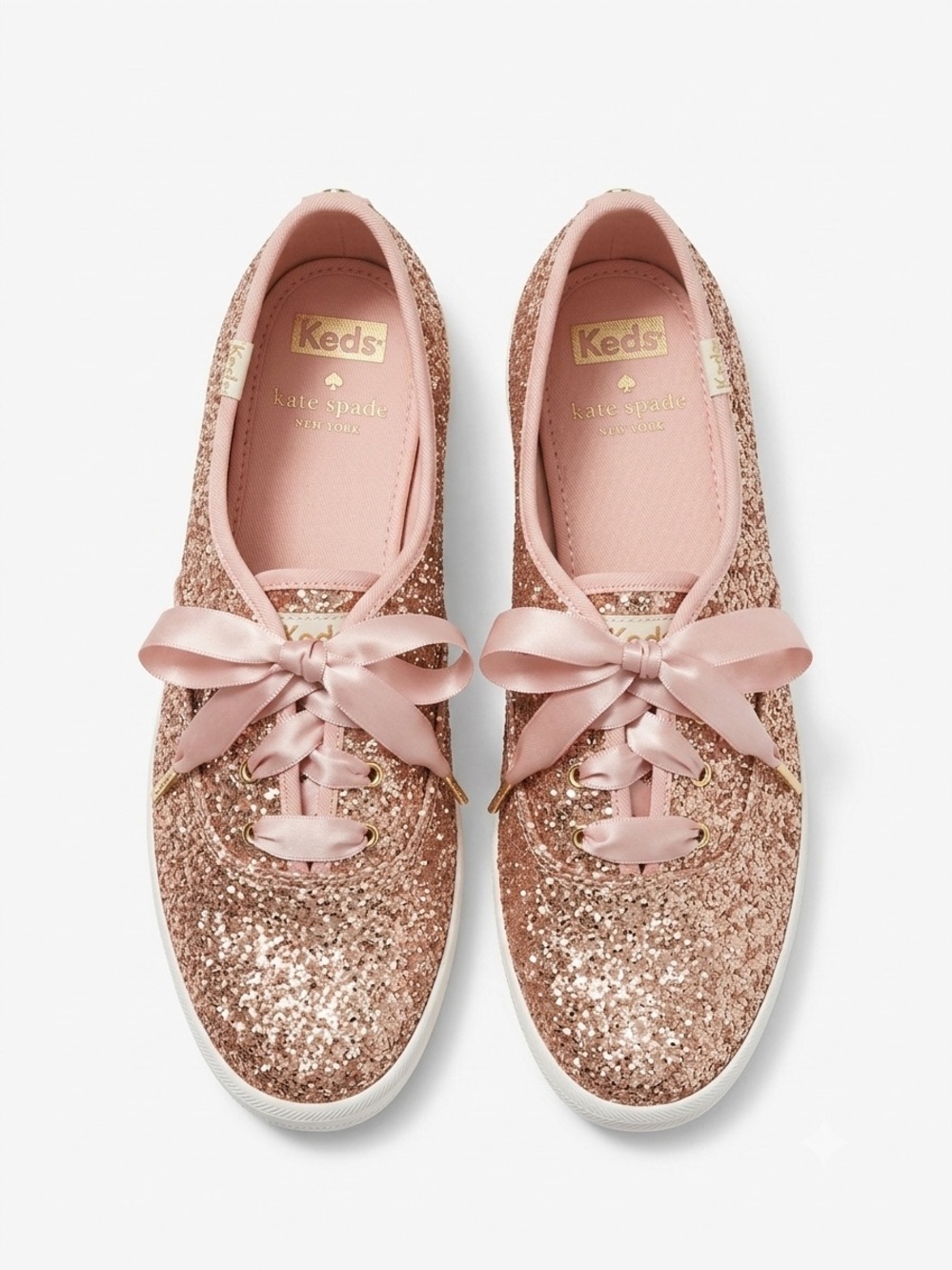 Keds x Kate Spade New York Champion Glitter Sneakers in rose gold